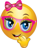 Girl Wearing Pink Glasses Smiley Emoticon