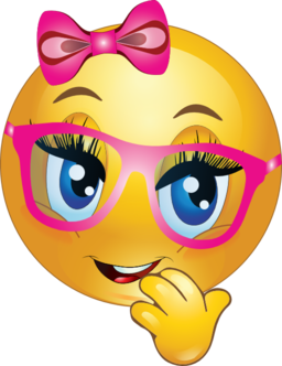Girl Wearing Pink Glasses Smiley Emoticon