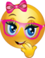 Girl Wearing Pink Glasses Smiley Emoticon