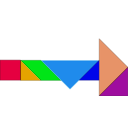 download Tangram clipart image with 180 hue color