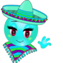 download Mexican Girl Smiley Emoticon clipart image with 135 hue color