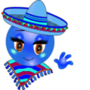 download Mexican Girl Smiley Emoticon clipart image with 180 hue color