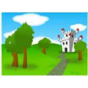 download Castle clipart image with 0 hue color