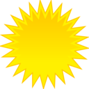 download Sun clipart image with 0 hue color