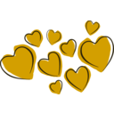 download Sketchy Hearts clipart image with 45 hue color