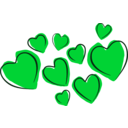 download Sketchy Hearts clipart image with 135 hue color