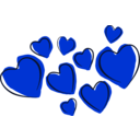 download Sketchy Hearts clipart image with 225 hue color