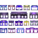 download Store Fronts clipart image with 225 hue color