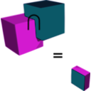 download Intersection Of Two Cubes clipart image with 45 hue color