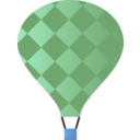 download Hot Air Balloon clipart image with 180 hue color