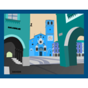 download Piazza Della Vittoria Lodi Italia clipart image with 180 hue color