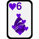 download Six Of Hearts clipart image with 270 hue color