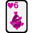 download Six Of Hearts clipart image with 315 hue color