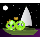 download Lovers Boat Smiley Emoticon clipart image with 45 hue color