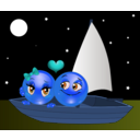 download Lovers Boat Smiley Emoticon clipart image with 180 hue color