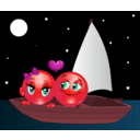 download Lovers Boat Smiley Emoticon clipart image with 315 hue color