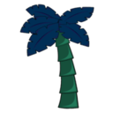 download Palm Tree clipart image with 135 hue color