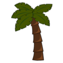 download Palm Tree clipart image with 0 hue color