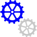 download Gears clipart image with 180 hue color