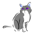 download Grey Cat clipart image with 225 hue color