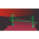 download Golden Gate Bridge By Night clipart image with 135 hue color