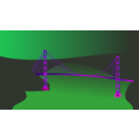 download Golden Gate Bridge By Night clipart image with 270 hue color