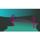 download Golden Gate Bridge By Night clipart image with 315 hue color