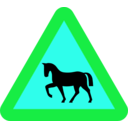 download Warning Horses Roadsign clipart image with 135 hue color