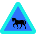 download Warning Horses Roadsign clipart image with 180 hue color