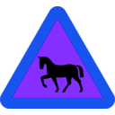 download Warning Horses Roadsign clipart image with 225 hue color