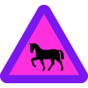 download Warning Horses Roadsign clipart image with 270 hue color