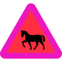 download Warning Horses Roadsign clipart image with 315 hue color