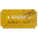 download Ticket Admit One With Stamp clipart image with 45 hue color
