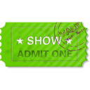download Ticket Admit One With Stamp clipart image with 90 hue color