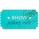 download Ticket Admit One With Stamp clipart image with 180 hue color