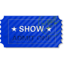 download Ticket Admit One With Stamp clipart image with 225 hue color