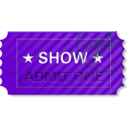 download Ticket Admit One With Stamp clipart image with 270 hue color