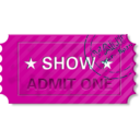 download Ticket Admit One With Stamp clipart image with 315 hue color