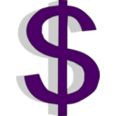 download Dollar Symbol In 3d clipart image with 135 hue color