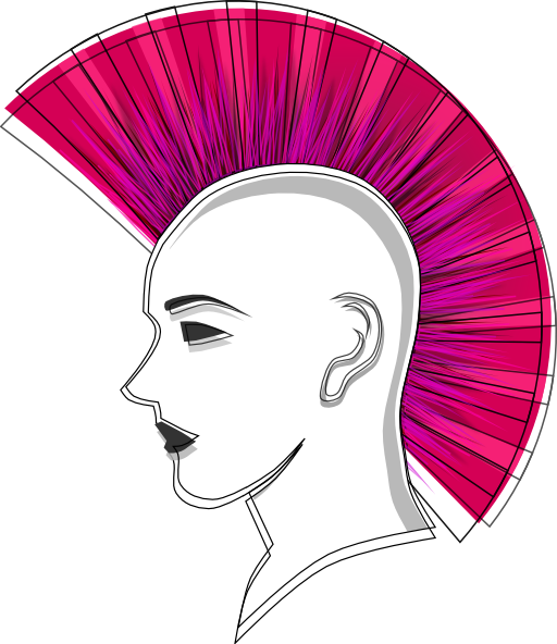 Stylised Punk Pink Mohawk