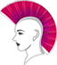 Stylised Punk Pink Mohawk