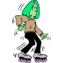 download Roller Blader clipart image with 90 hue color