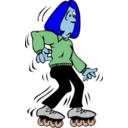 download Roller Blader clipart image with 180 hue color
