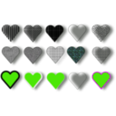 download 15 Hearts clipart image with 90 hue color