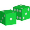 download Two Red Dice clipart image with 135 hue color