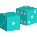 download Two Red Dice clipart image with 180 hue color