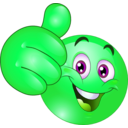 download Thumbs Up Happy Smiley Emoticon clipart image with 90 hue color