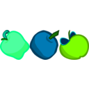 download Three Cartoony Apples clipart image with 90 hue color