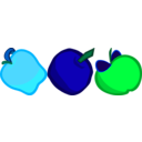 download Three Cartoony Apples clipart image with 135 hue color