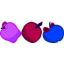 download Three Cartoony Apples clipart image with 225 hue color